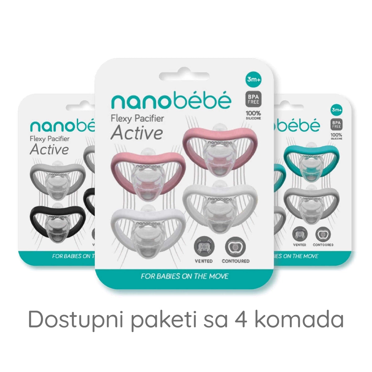 Active Flexy duda, 4mj+, 4 kom, Crna - Siva