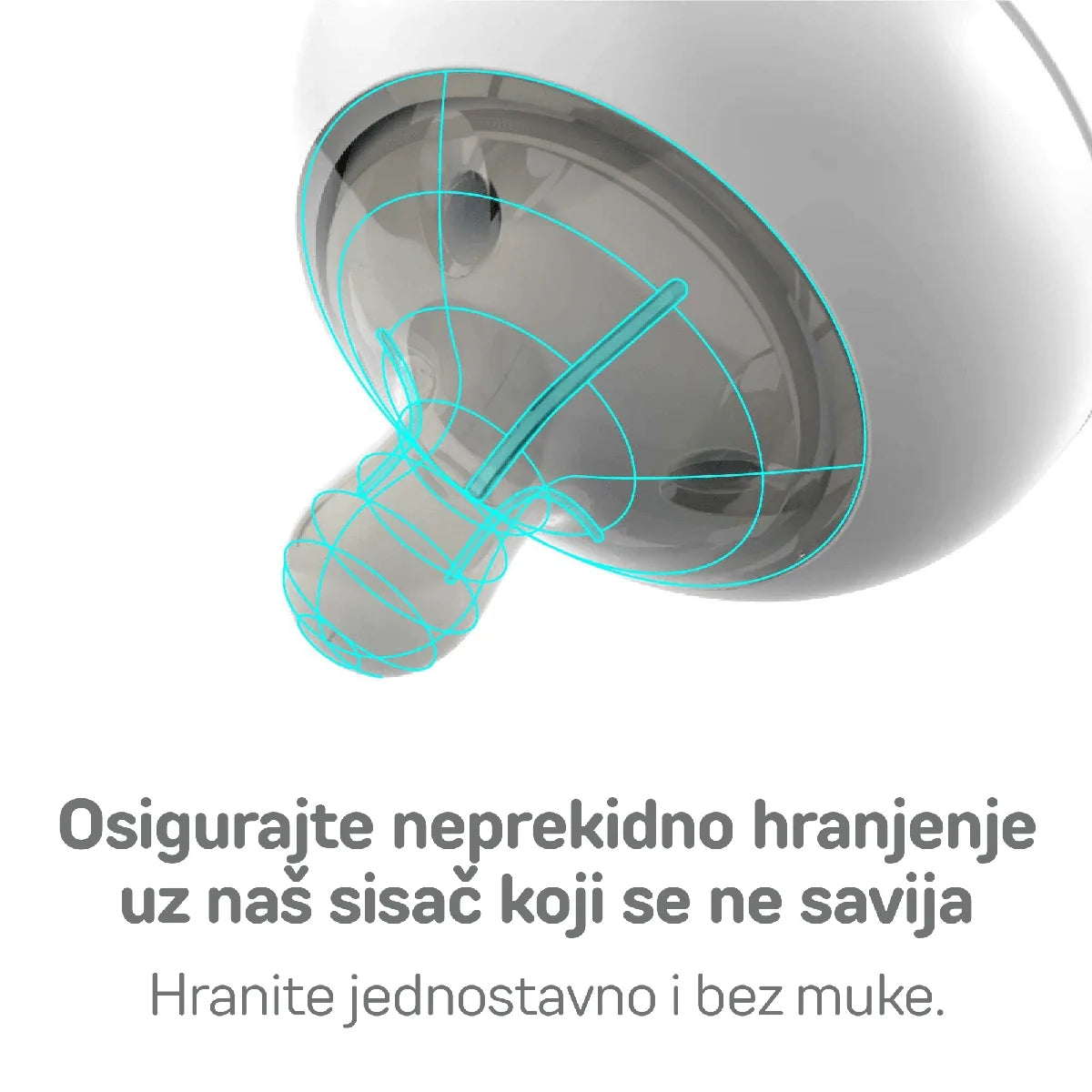 Flexy silikonska flašica za bebe 270 ml - Siva