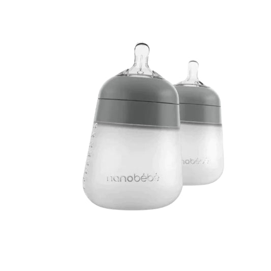 Flexy silikonska flašica za bebe 270ml 2kom - Siva