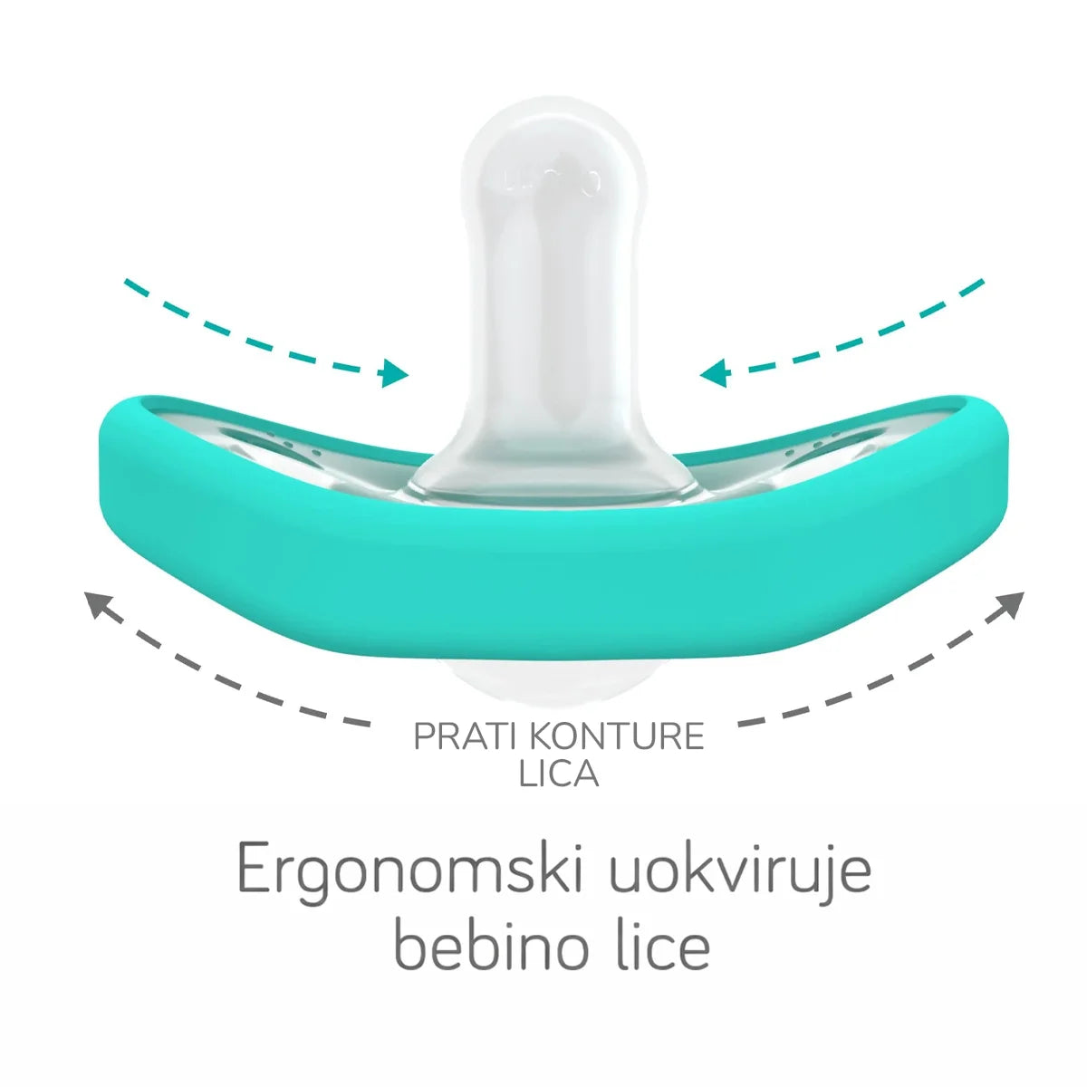 Flexy silikonska duda, 0-3 mj, 2kom, Bijela