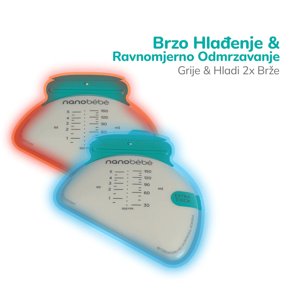 Vrećice za pohranu majčinog mlijeka, 50 kom